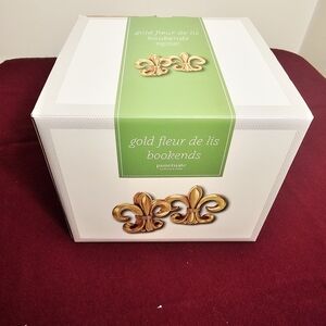 Gold Fleur de Lis Bookends